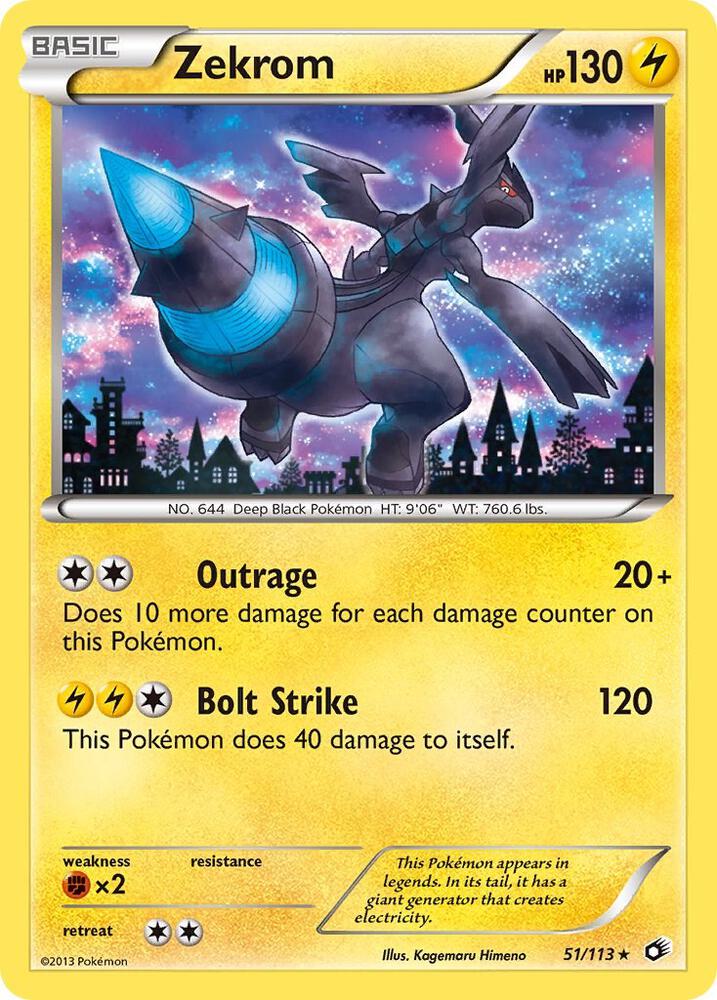 Zekrom 51/113 card from Legendary Treasures
