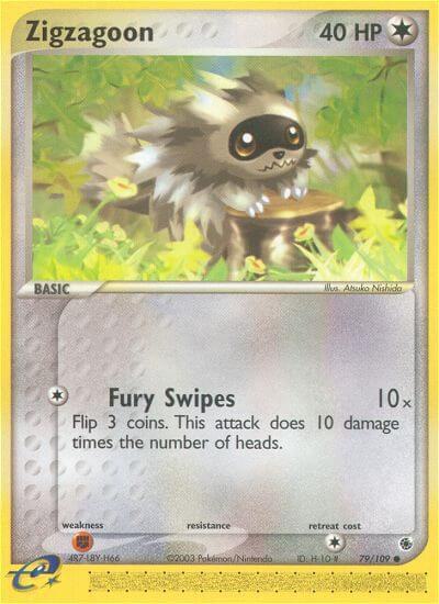 Zigzagoon 79/109 card from Ruby and Sapphire