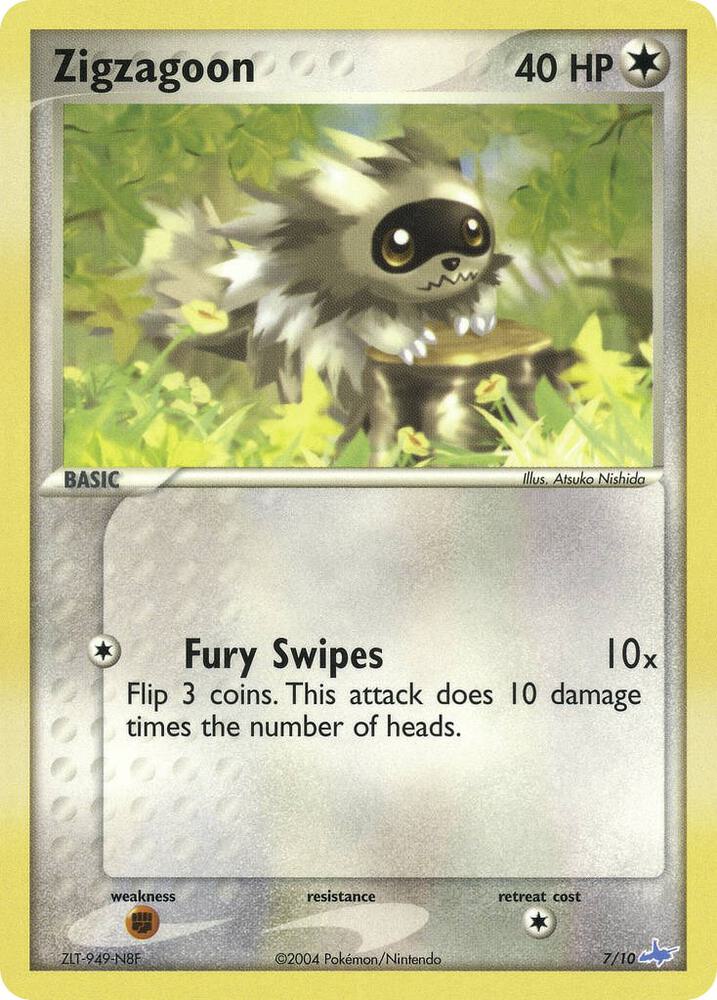 Zigzagoon 7/10 card from EX Trainer Kit 1: Latias & Latios