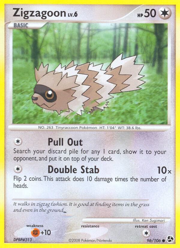 Zigzagoon 96/106 card from Great Encounters