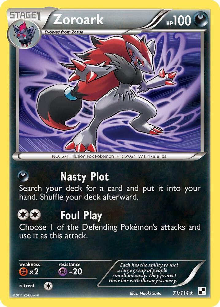 Zoroark 71/114 card from Black and White