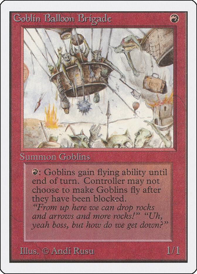 Goblin Balloon Brigade card from Unlimited Edition
