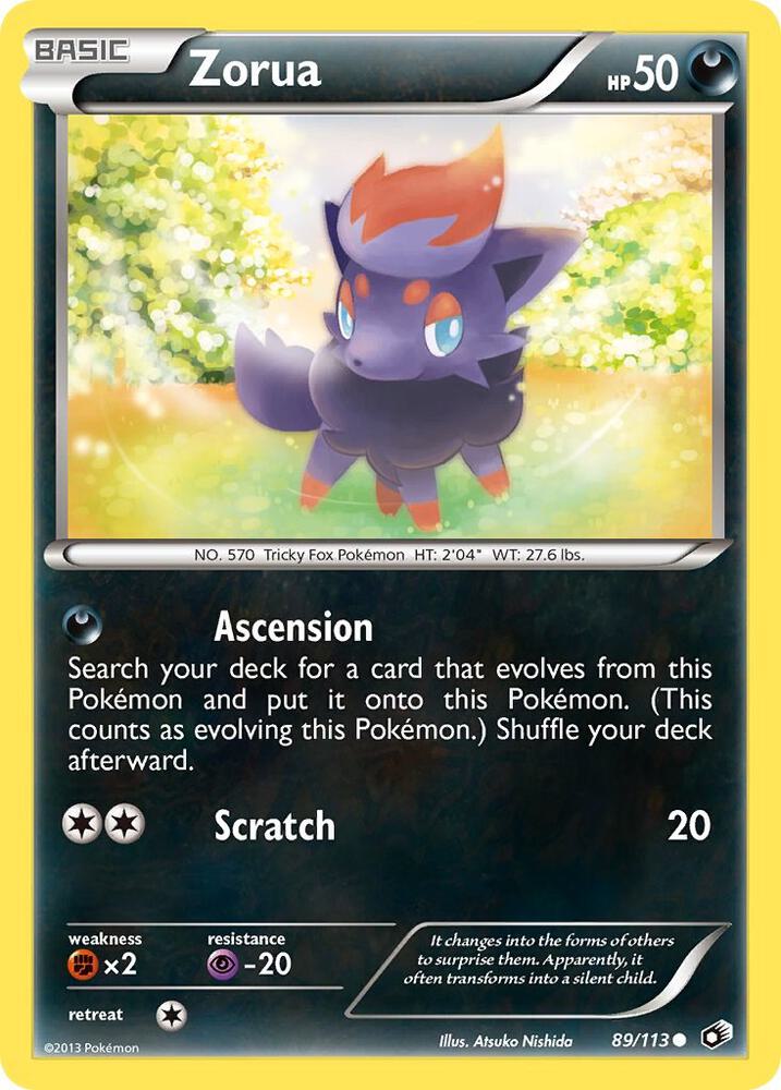 Zorua 89/113 card from Legendary Treasures