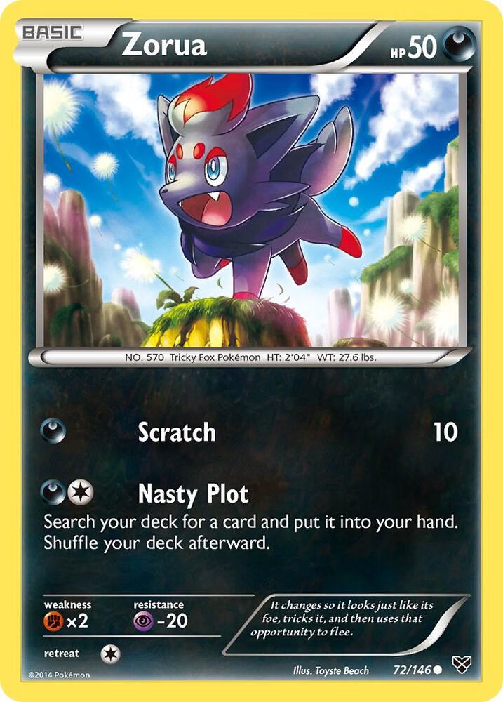 Zorua 72/146 card from XY Base Set