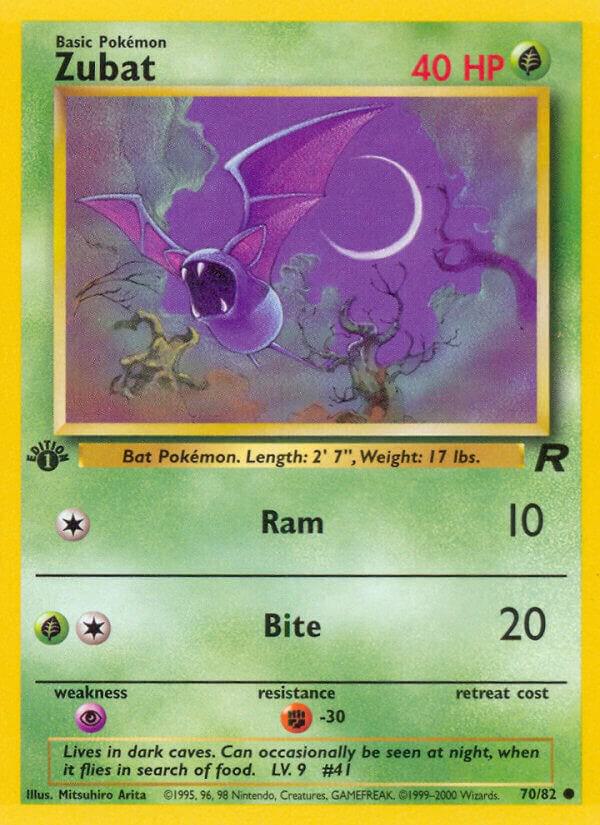 Zubat 70/82 card from Team Rocket
