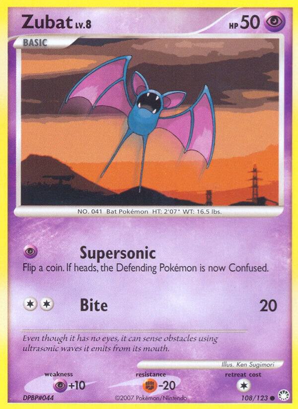 Zubat 108/123 card from Mysterious Treasures