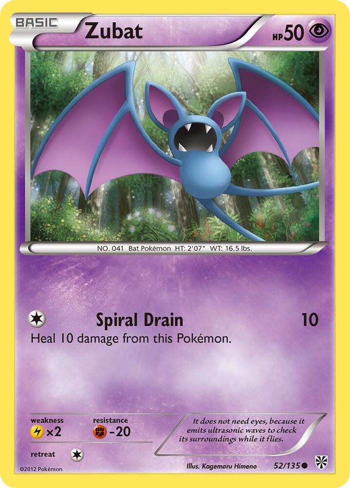 Zubat (52) 52/135 card from Plasma Storm