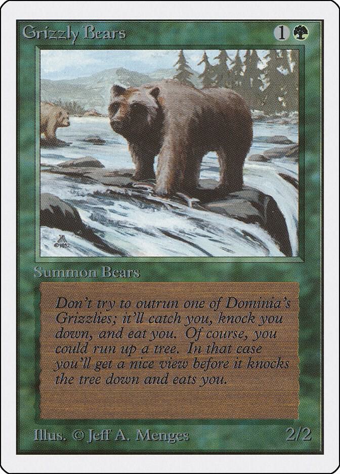 Grizzly Bears card from Unlimited Edition