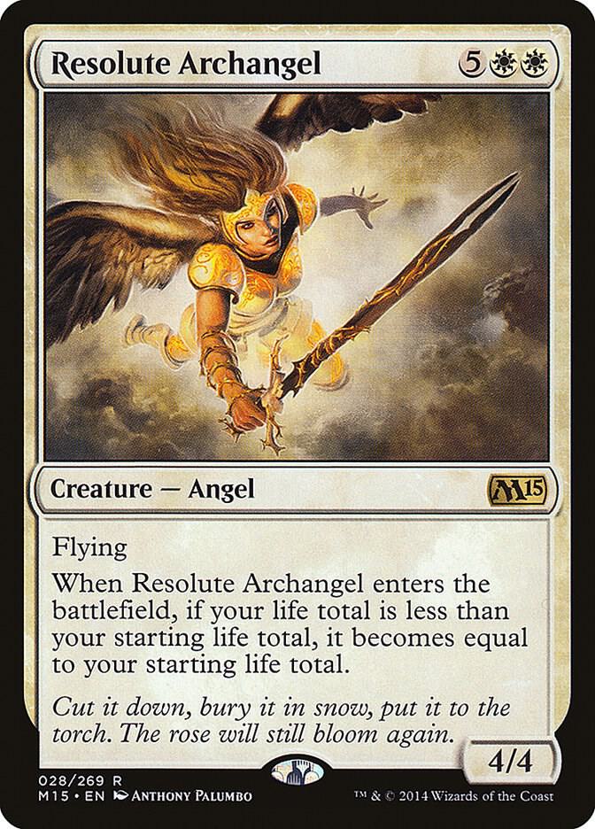 Resolute Archangel 28 card from Magic 2015 (M15)