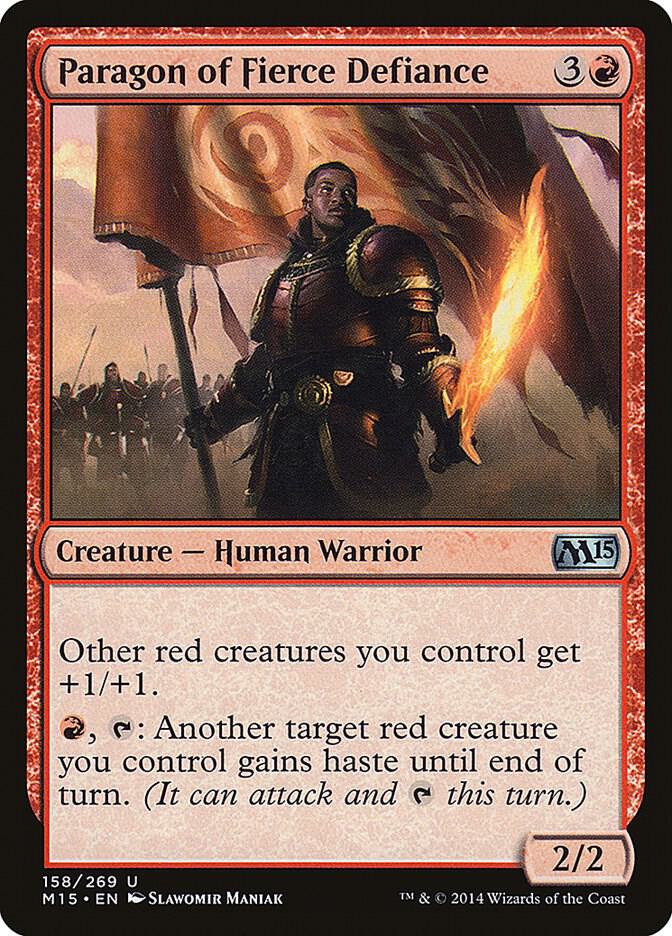 Paragon of Fierce Defiance 158 card from Magic 2015 (M15)