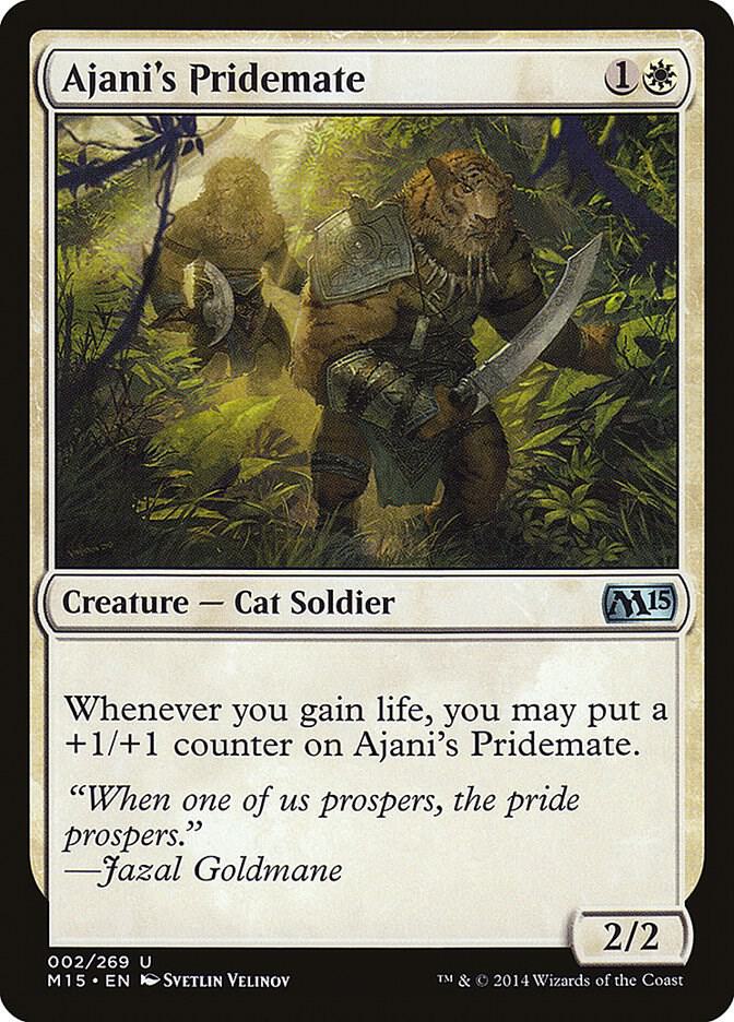 Ajani's Pridemate 2 card from Magic 2015 (M15)