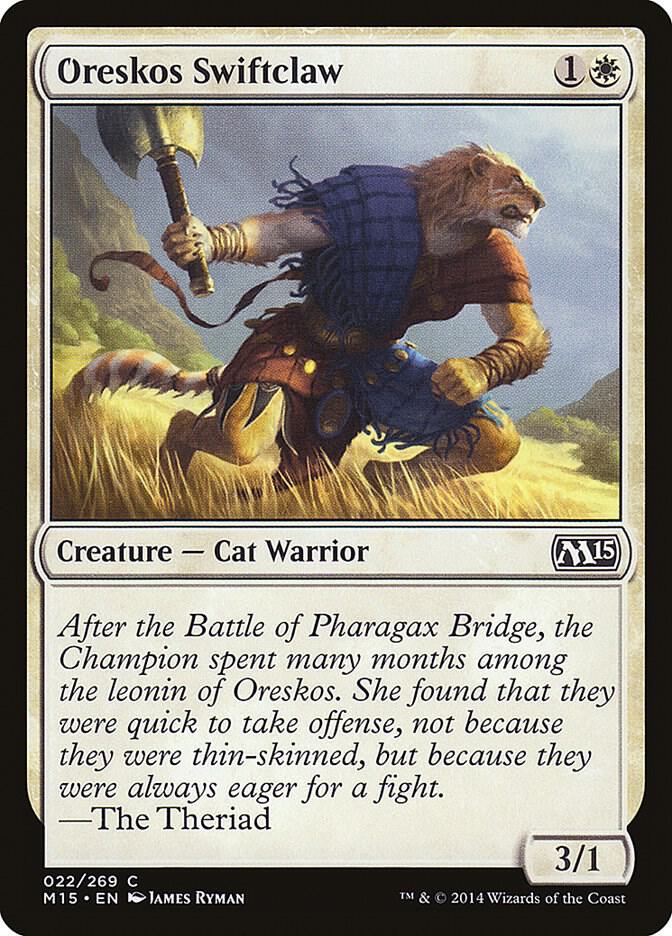 Oreskos Swiftclaw 22 card from Magic 2015 (M15)