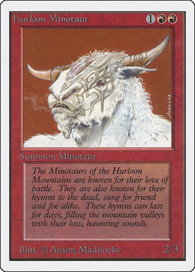 Hurloon Minotaur card from Unlimited Edition