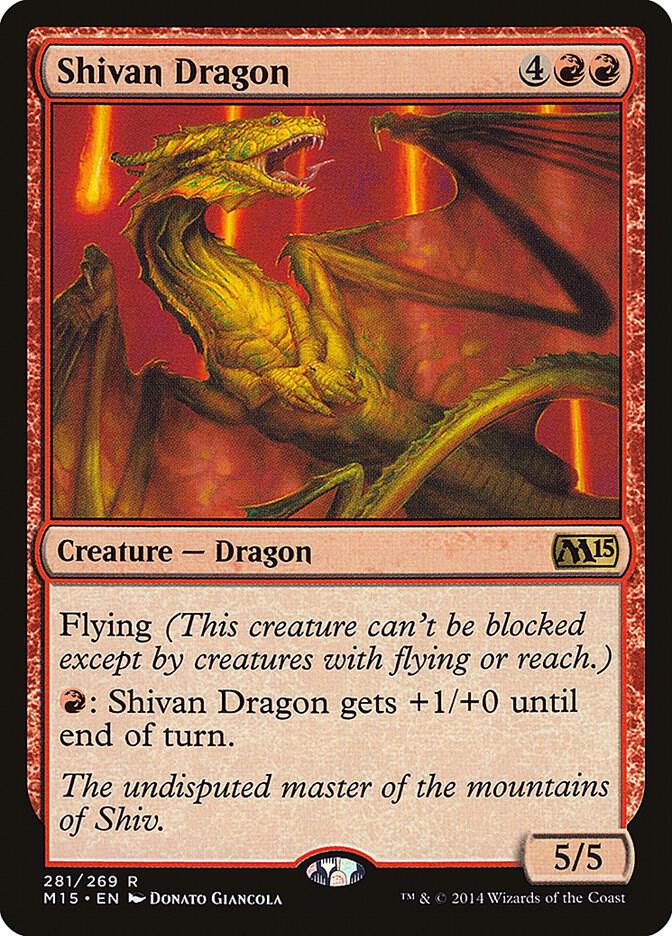 Shivan Dragon 281 card from Magic 2015 (M15)
