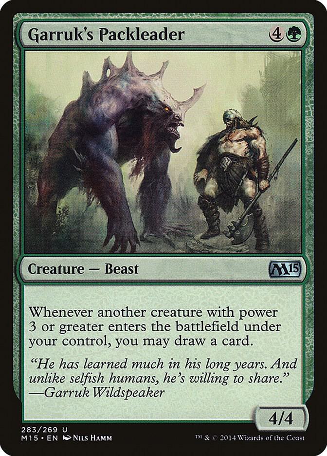 Garruk's Packleader 283 card from Magic 2015 (M15)