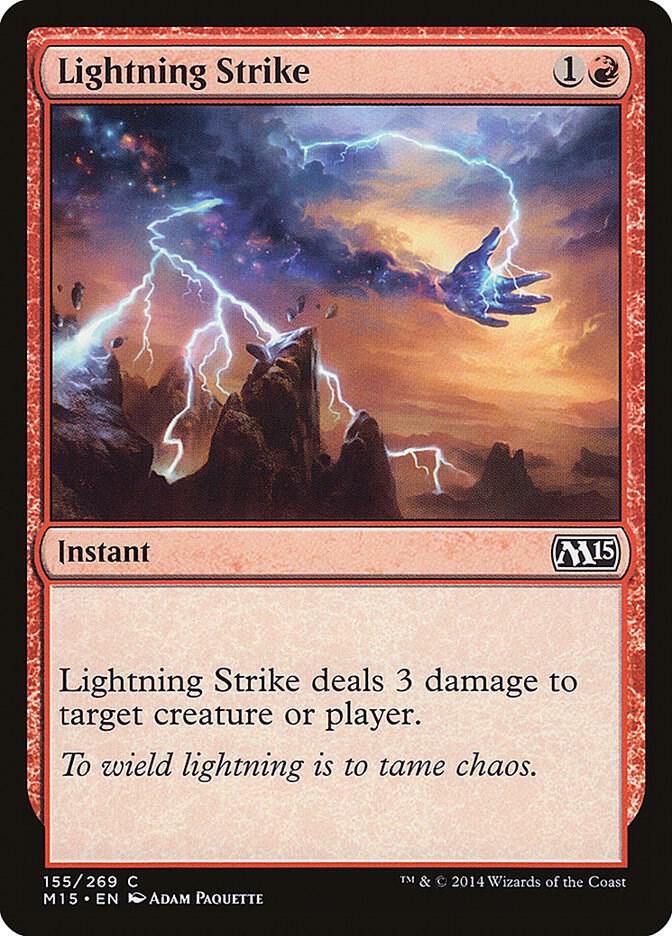 Lightning Strike 155 card from Magic 2015 (M15)
