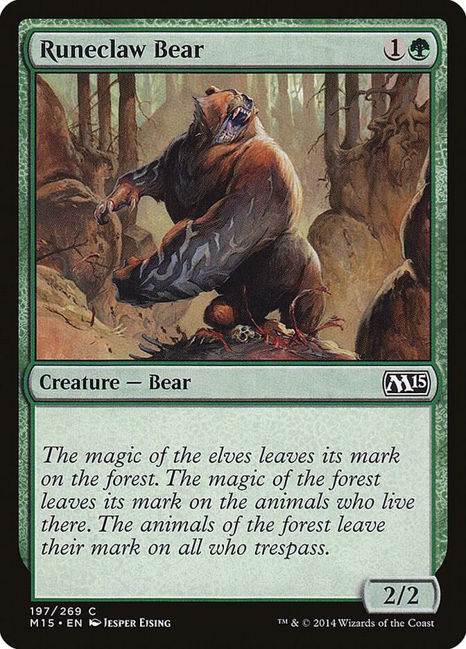 Runeclaw Bear 197 card from Magic 2015 (M15)