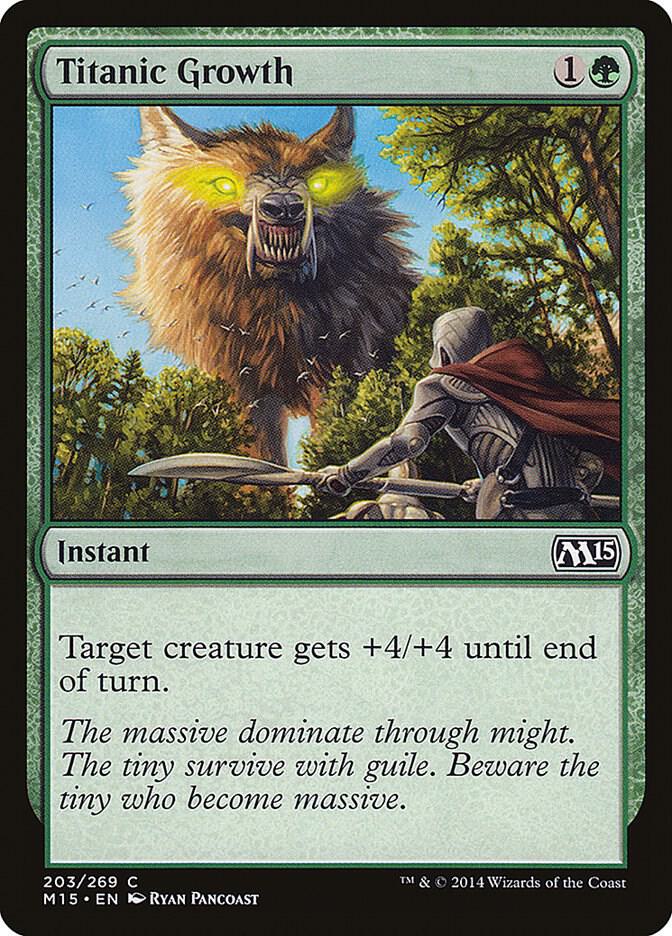 Titanic Growth 203 card from Magic 2015 (M15)