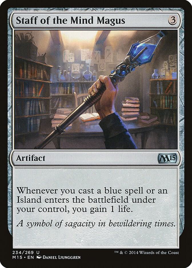 Staff of the Mind Magus 234 card from Magic 2015 (M15)