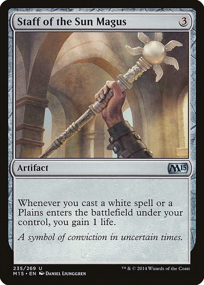 Staff of the Sun Magus 235 card from Magic 2015 (M15)
