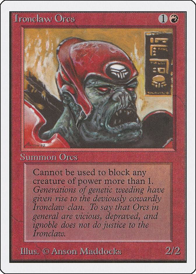 Ironclaw Orcs card from Unlimited Edition