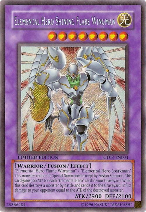 Elemental HERO Shining Flare Wingman CT03-EN004 card from 2006 Collectors Tin