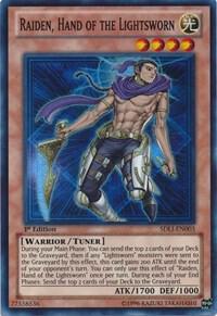 Raiden, Hand of the Lightsworn SDLI-EN003 card from Structure Deck: Realm of Light