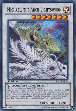 Michael, the Arch-Lightsworn SDLI-EN036 card from Structure Deck: Realm of Light