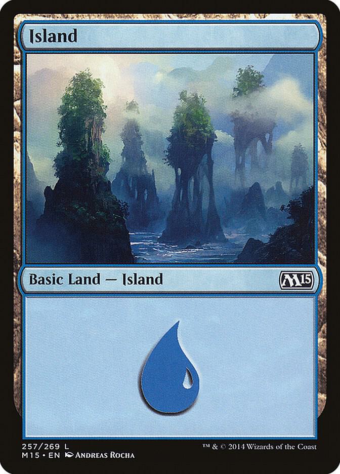 Island 257 card from Magic 2015 (M15)