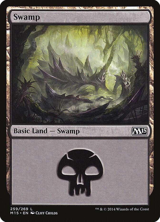 Swamp 259 card from Magic 2015 (M15)