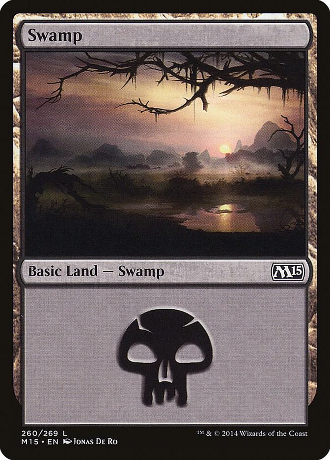 Swamp 260 card from Magic 2015 (M15)