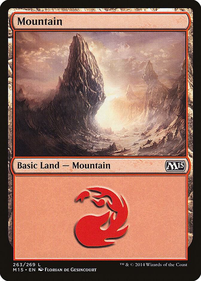 Mountain 263 card from Magic 2015 (M15)