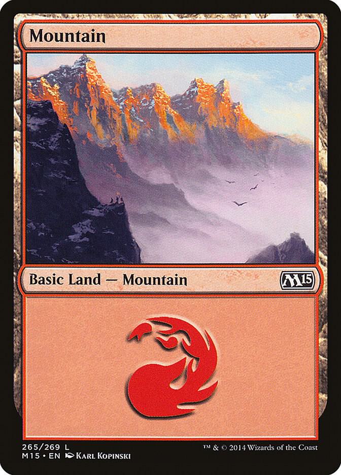Mountain 265 card from Magic 2015 (M15)