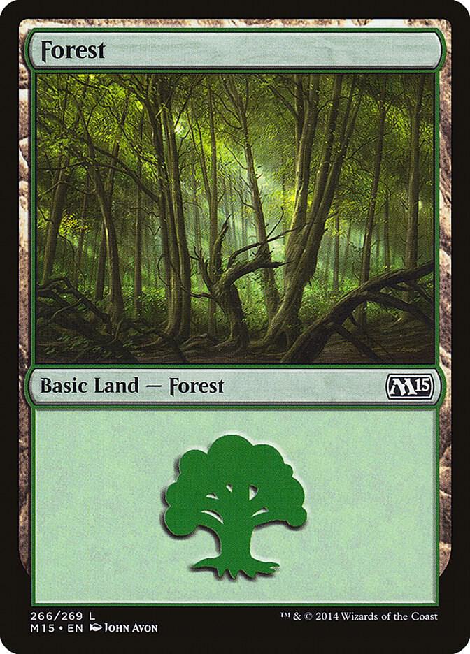 Forest 266 card from Magic 2015 (M15)
