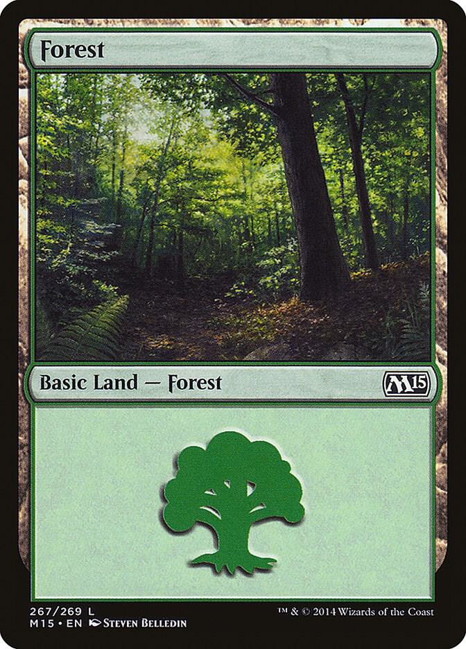 Forest 267 card from Magic 2015 (M15)