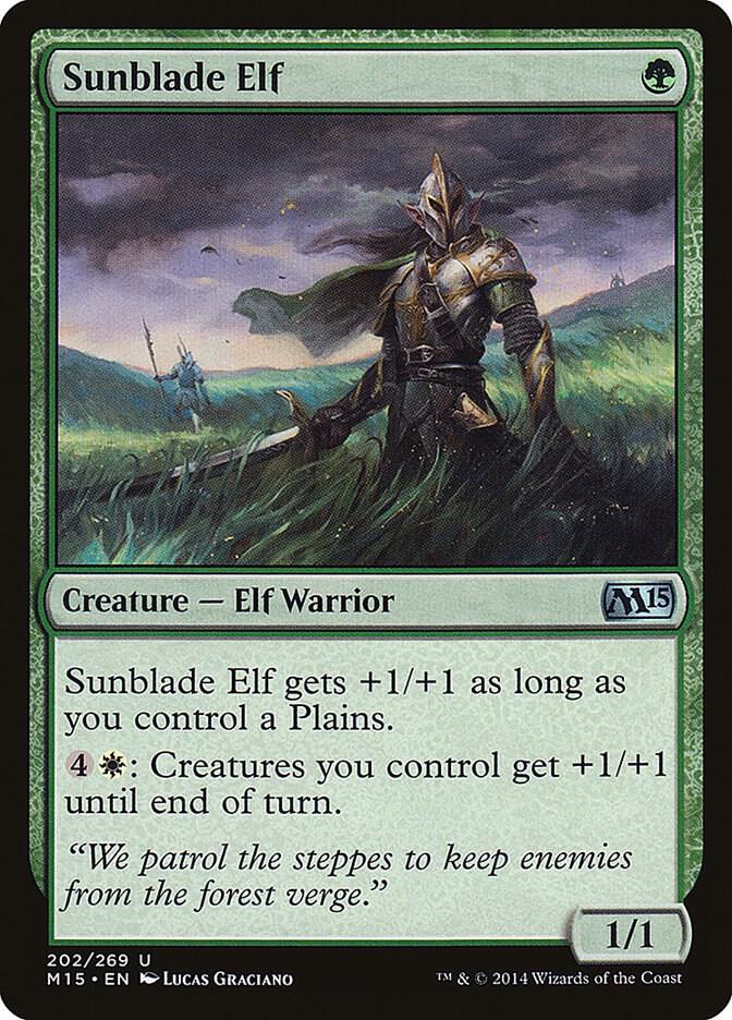 Sunblade Elf 202 card from Magic 2015 (M15)