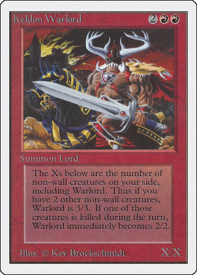 Keldon Warlord card from Unlimited Edition
