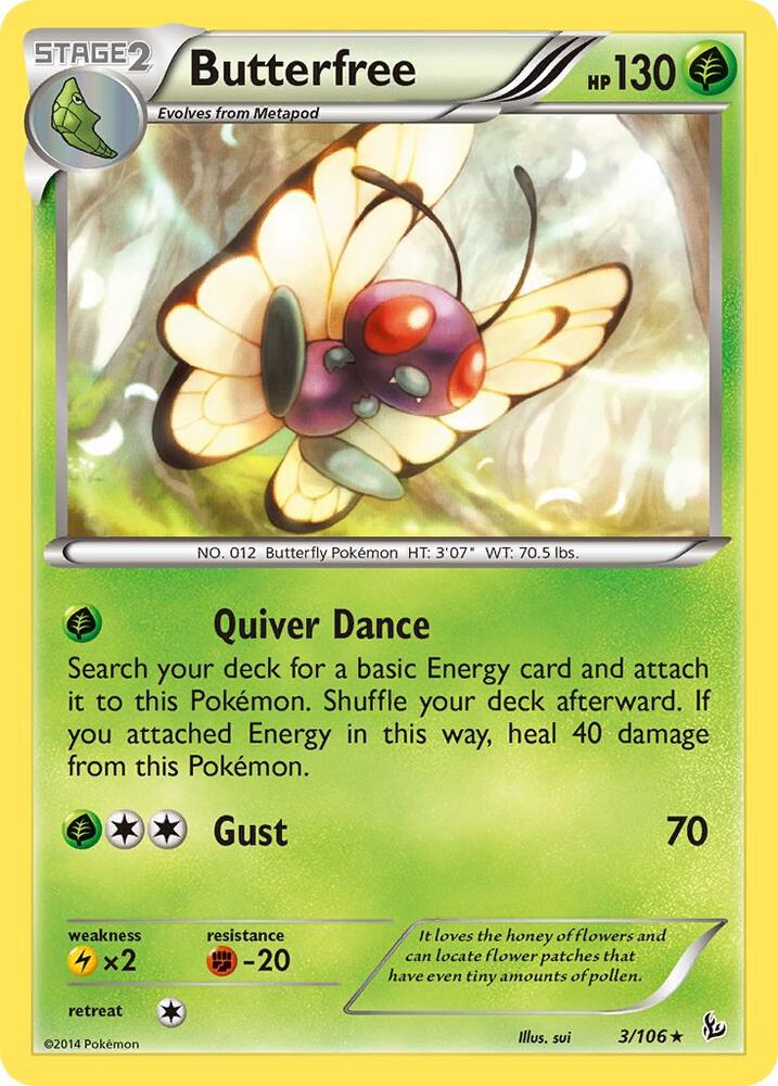 Butterfree 3/106 card from XY - Flashfire