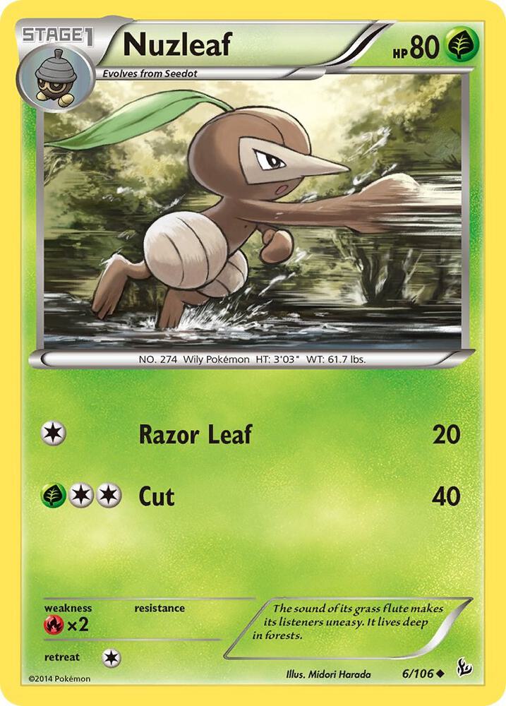 Nuzleaf 6/106 card from XY - Flashfire