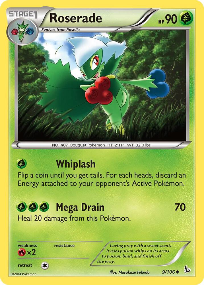 Roserade 9/106 card from XY - Flashfire