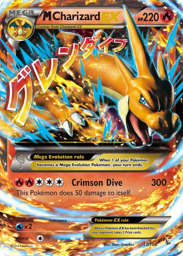 M Charizard EX (Y) 13/106 card from XY - Flashfire