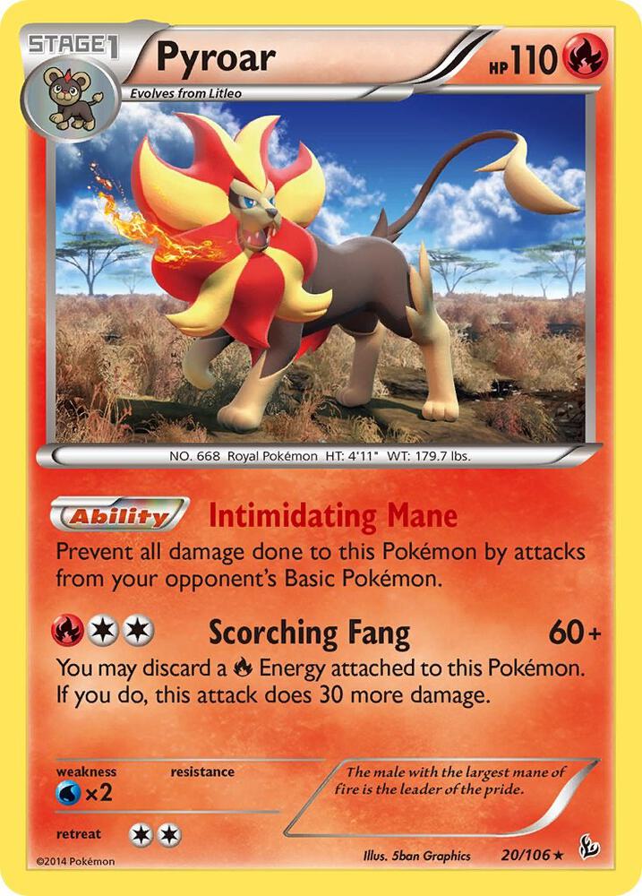 Pyroar 20/106 card from XY - Flashfire