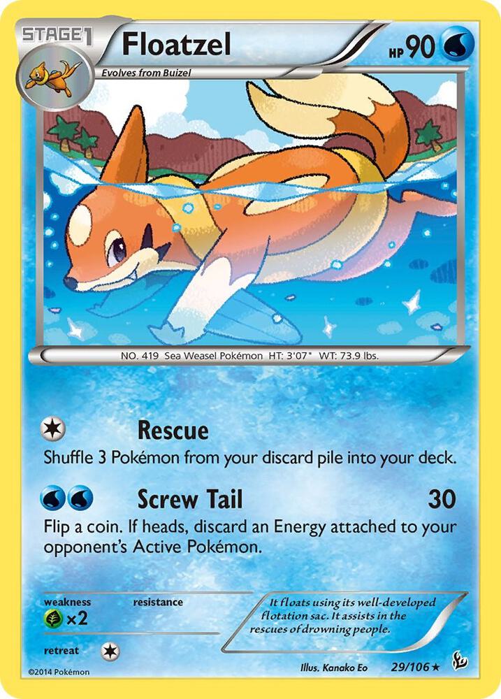 Floatzel 29/106 card from XY - Flashfire