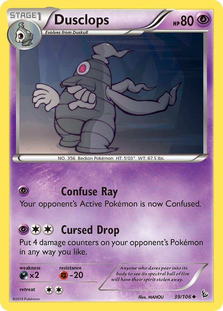 Dusclops 39/106 card from XY - Flashfire