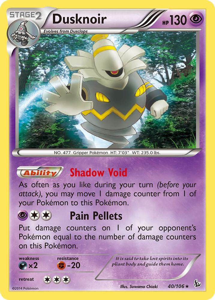 Dusknoir 40/106 card from XY - Flashfire
