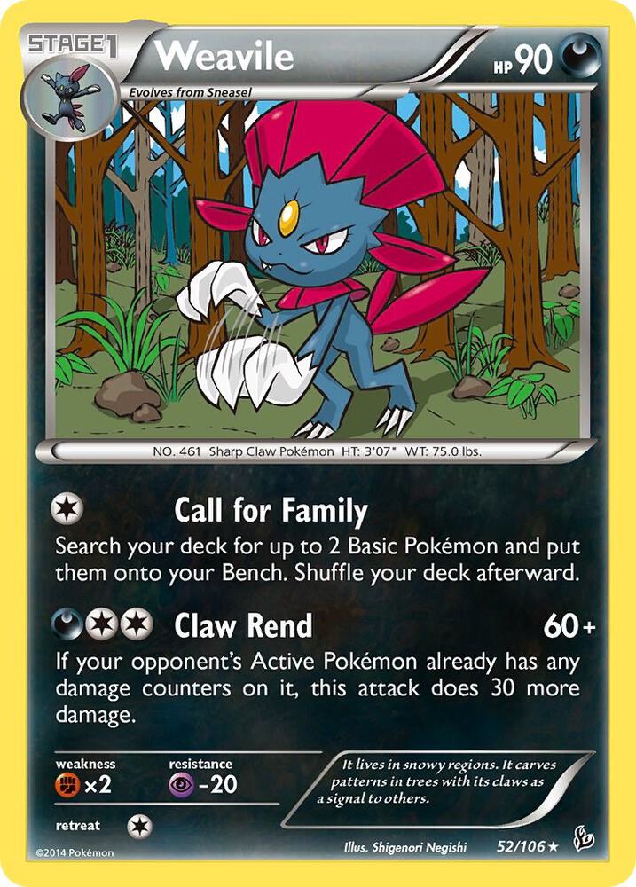 Weavile 52/106 card from XY - Flashfire