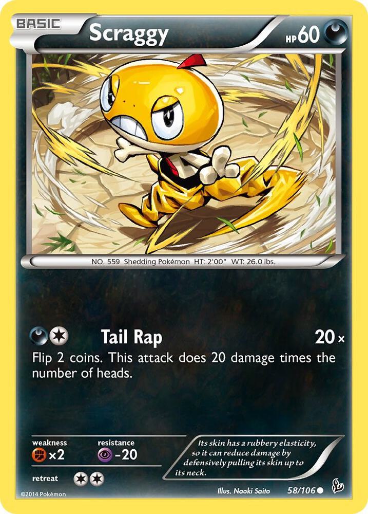 Scraggy 58/106 card from XY - Flashfire