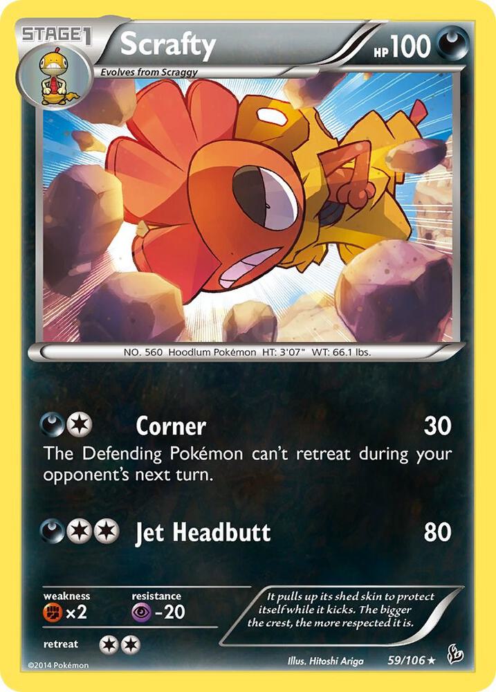 Scrafty 59/106 card from XY - Flashfire