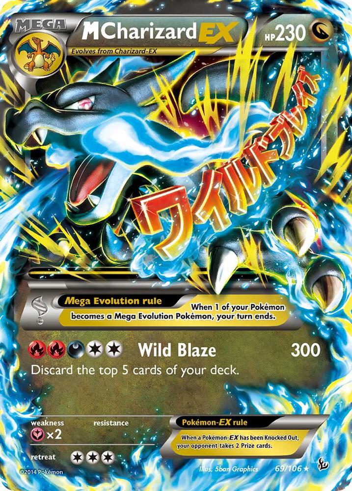 M Charizard EX (X) 69/106 card from XY - Flashfire