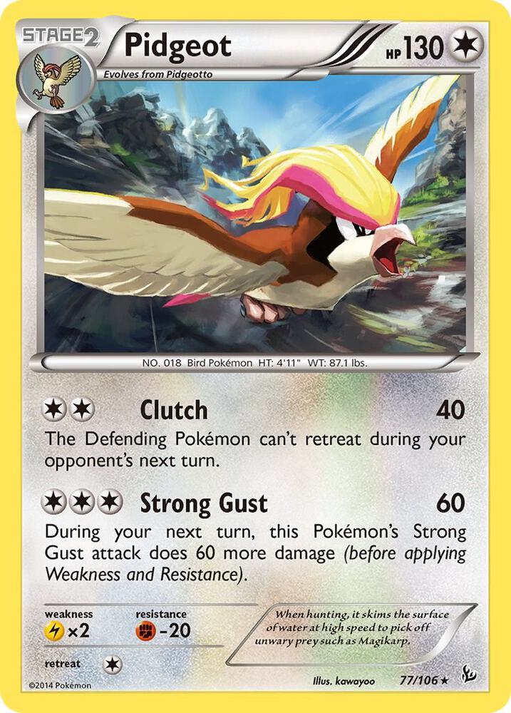 Pidgeot 77/106 card from XY - Flashfire